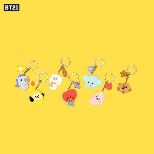 Bt21 Baby Series Silicone Keychain Cartoon Animation Peripheral Keychain Pendant Line Friends Bts Kawaii Holiday Gift