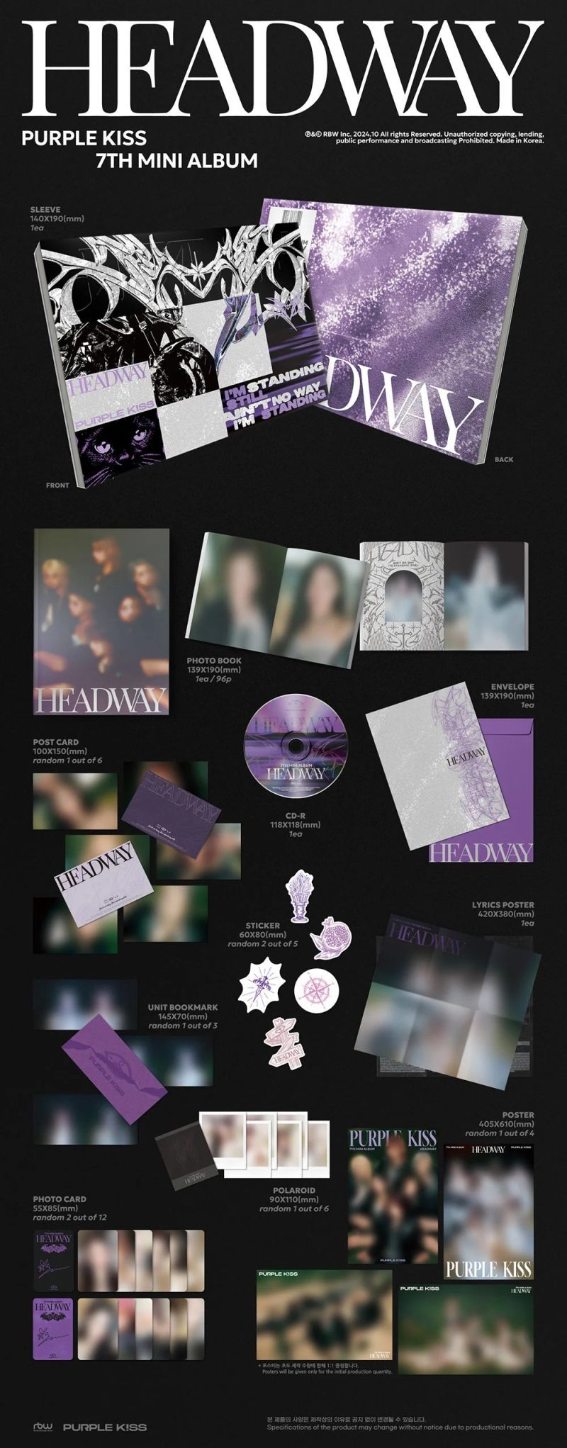 purple kiss headway 7th mini album packaging preview